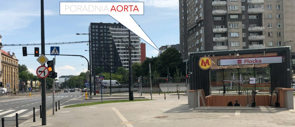 Stacja metro Płocka blisko poradni AORTA